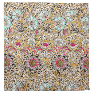 Vintage yellow pink William Morris's Corncockle Cloth Napkin