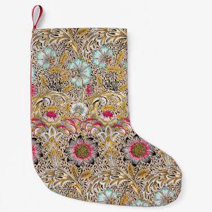 Vintage yellow pink William Morris's Corncockle Small Christmas Stocking