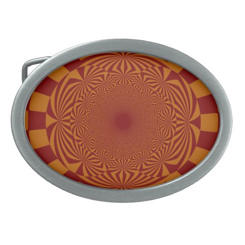 Vintage Yellow Red Retro Funky Paint Abstract Art Oval Belt Buckle