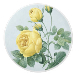 Vintage yellow rose, beautiful ceramib knob