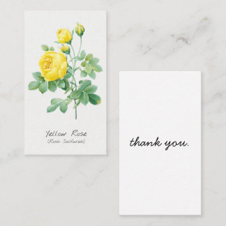 Vintage Yellow Rose Botanical Thank You Card