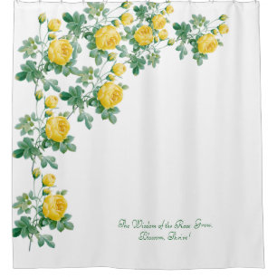 Vintage Yellow Rose Fine art Shower Curtain