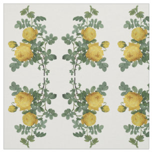 Vintage yellow rose painting textile fabric