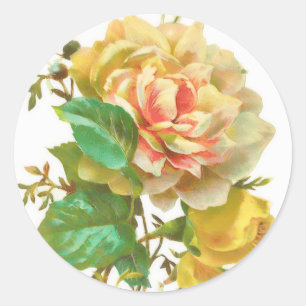 Vintage Yellow Rose Sticker