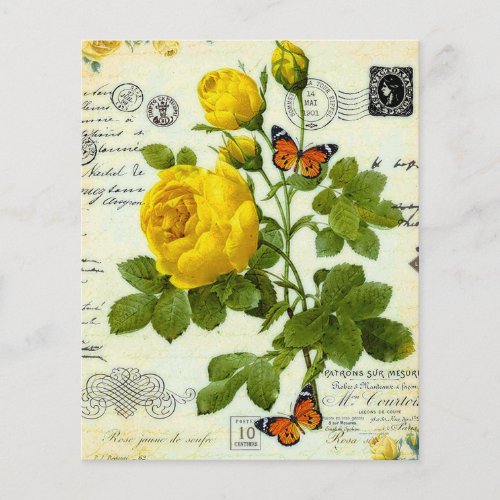 Vintage yellow roses