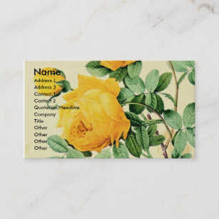Vintage Yellow Roses Business Card