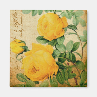 Vintage Yellow Roses Magnet