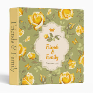 Vintage Yellow Roses Multi-Purpose 3 Ring Binder