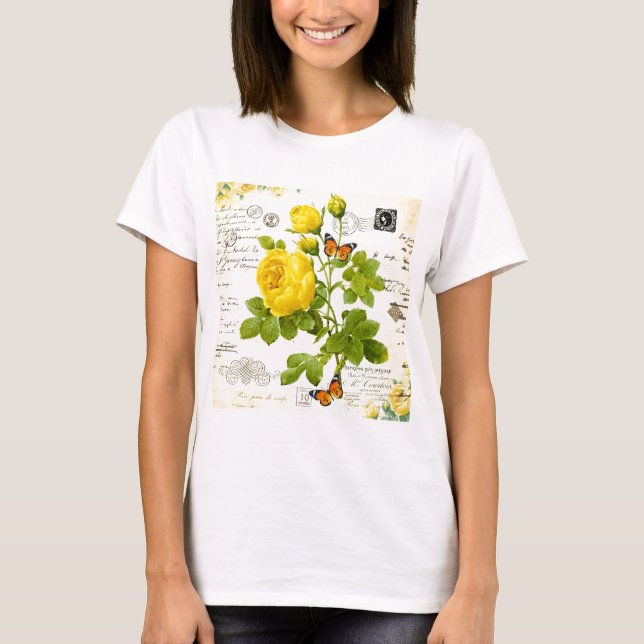 vintage yellow roses T-Shirt (Front)