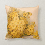 Vintage Yellow Spring Flowers Pillow