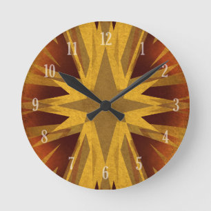 Vintage yellow starburst round clock