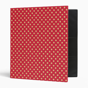 Vintage Yellow Stars on Red Pattern 3 Ring Binder