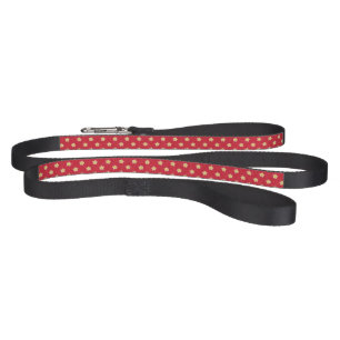 Vintage Yellow Stars on Red Pattern Pet Leash