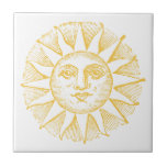 Vintage Yellow Sun Decorative Ceramic Tile<br><div class="desc">Save on top of the sale price with Zazzle Black's free shipping (most items available to be shipped internationally from the United States). Visa, MasterCard, PayPal and American Express accepted. You're invited to follow and/or bookmark our store front page so you won't miss any of our new items. Thank you...</div>