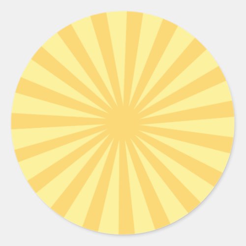 Vintage Yellow Sun Rays Classic Round Sticker