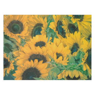 Vintage Yellow Sunflowers Artwork Tablecloth