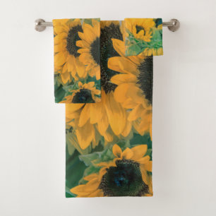 Vintage Yellow Sunflowers Artwork Towel Set