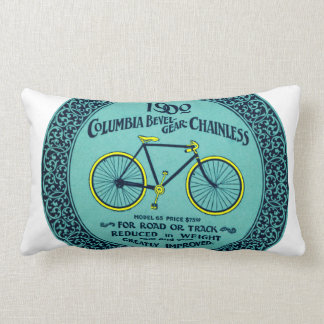 Vintage Yellow Turquoise Columbia Bicycle Pillow