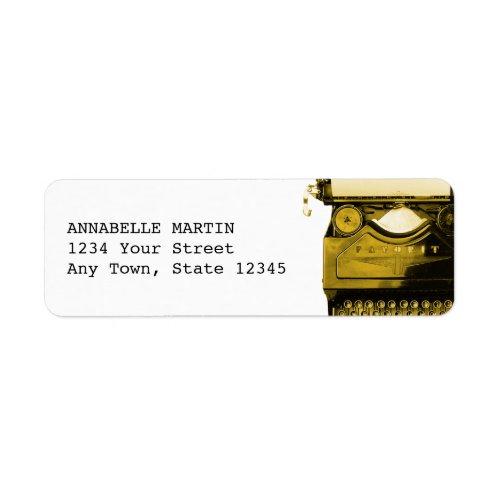 Vintage Yellow Typewriter Address Label