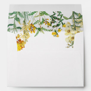 Vintage Yellow Watercolor 5x7 Wedding Invitation Envelope