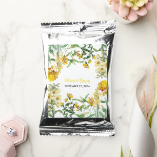 Vintage Yellow Watercolor Floral Botanical Wedding Coffee Drink Mix