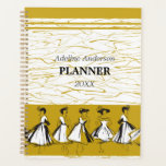 Vintage Yellow White Paris Fashion Model Design Planner<br><div class="desc">Vintage Yellow White Paris Fashion Model Design Planner Elegant, cool, glamorous and feminine with a chic vintage design featuring Paris fashion models in yellow and white. Personalize and add your name. Template for a year, black letters. The name is written with a modern hand lettered style script. Perfect for female...</div>