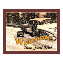 Vintage Yellowstone Black Bear and Tourist