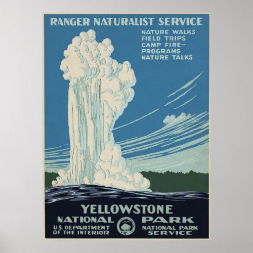 Vintage Yellowstone National Park Advertisement Poster
