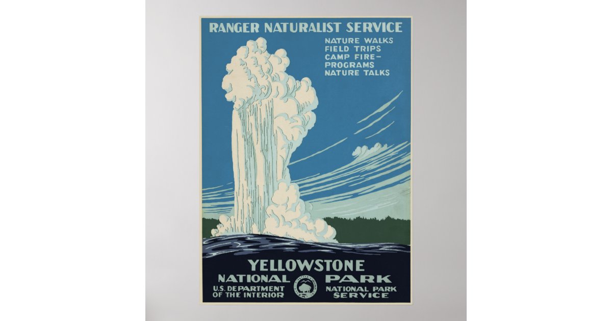 Vintage Yellowstone National Park Advertisement Poster | Zazzle