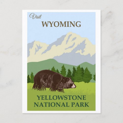 Vintage Yellowstone National Park Bear Postcard