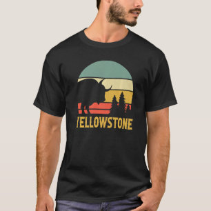 Vintage Yellowstone National Park Buffalo Retro Su T-Shirt