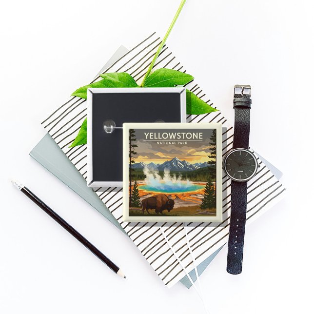 Vintage Yellowstone National Park Button (Creator Uploaded)