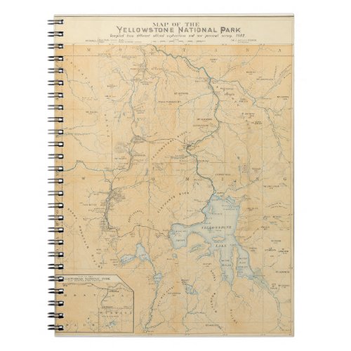 Vintage Yellowstone National Park Map Notebook