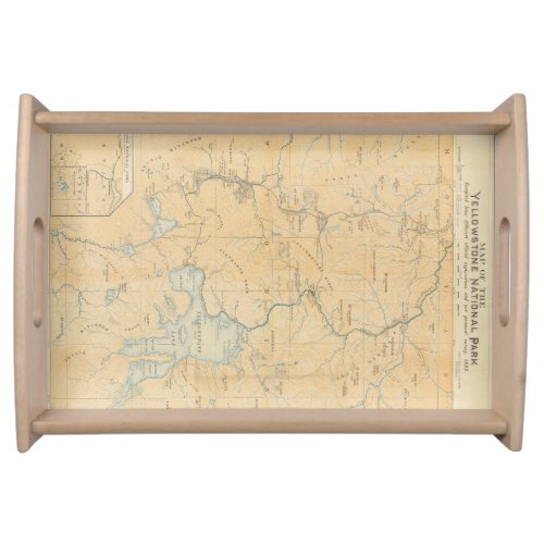 Vintage Yellowstone National Park Map Serving Tray