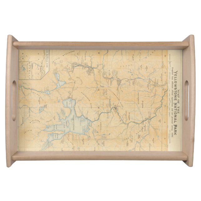 Vintage Yellowstone National Park Map Serving Tray (Front)