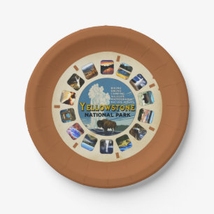 VINTAGE YELLOWSTONE NATIONAL PARK RETRO PARTY PAPER PLATES
