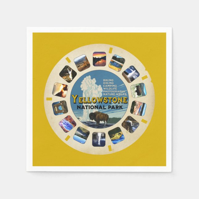 VINTAGE YELLOWSTONE NATIONAL PARK THEME PARTY NAPKINS (Front)