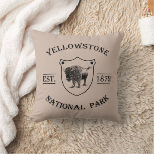 Vintage Yellowstone National Park Throw Pillow