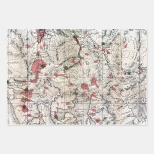 Vintage Yellowstone National Park Topographical Wr Wrapping Paper Sheets