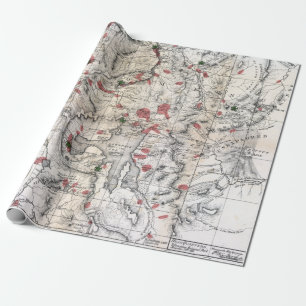 Vintage Yellowstone National Park Topographical Wrapping Paper