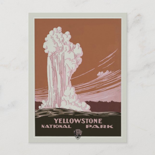 Vintage Yellowstone National Park Travel Postcard (Front)