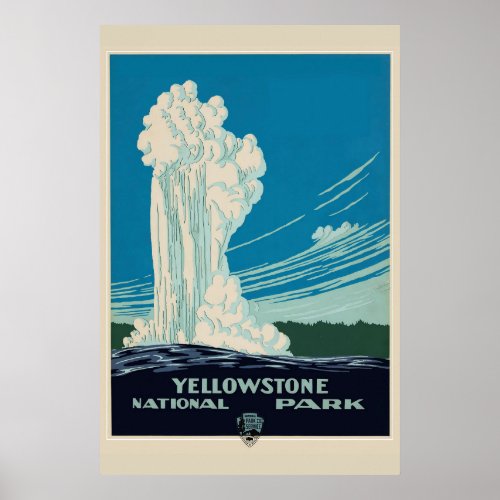 Vintage Yellowstone National Park Travel Poster