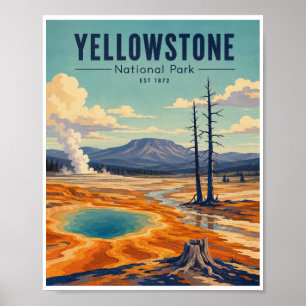Vintage Yellowstone National Park Travel Poster