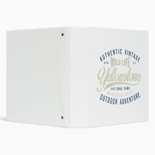 Vintage Yellowstone National Park Wild Life Outdoo 3 Ring Binder