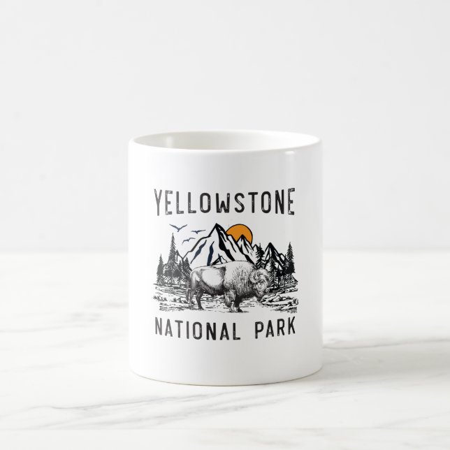 Vintage Yellowstone National Park Wyoming Mountain Coffee Mug (Center)