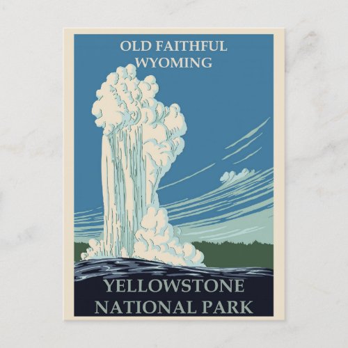 Vintage Yellowstone National Park Wyoming Travel Postcard