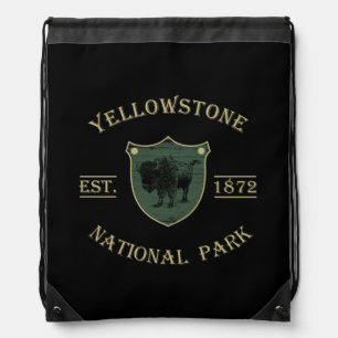 Vintage Yellowstone Ntaional Park Drawstring Bag
