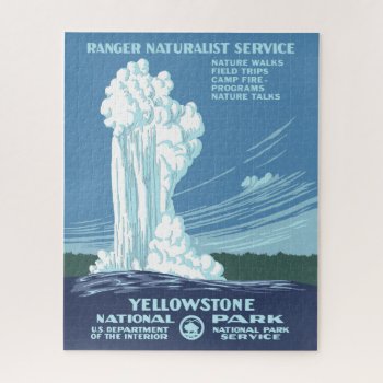 Vintage Yellowstone Wpa Old Faithful Jigsaw Puzzle by NationalParkShop at Zazzle