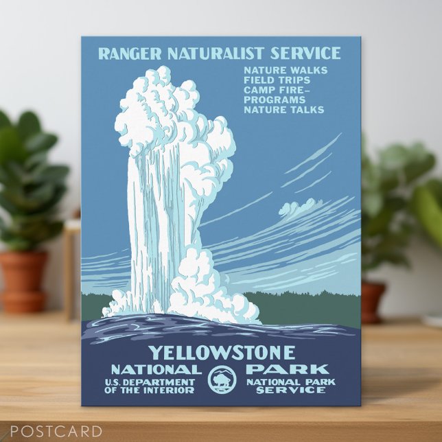Vintage Yellowstone WPA Postcard (Custom Postcard)