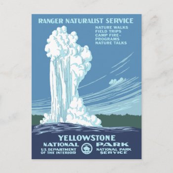 Vintage Yellowstone Wpa Postcard by NationalParkShop at Zazzle